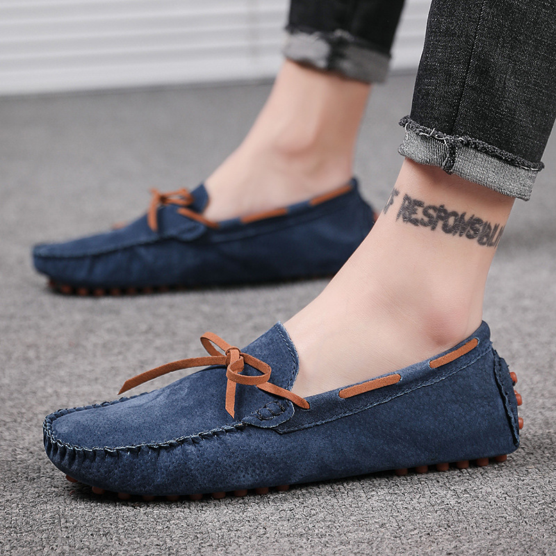 Title 2, Suede Leather One-step Driving Shoes Casual Shoes