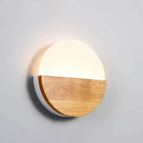Wooden LED Wall Lamp Simple Modern Living Room Study