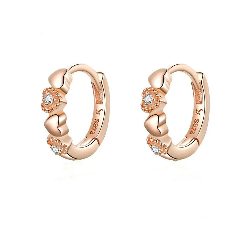 Soul Covenant Earrings Heart Inlaid Zircon