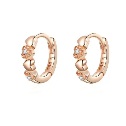 Soul Covenant Earrings Heart Inlaid Zircon