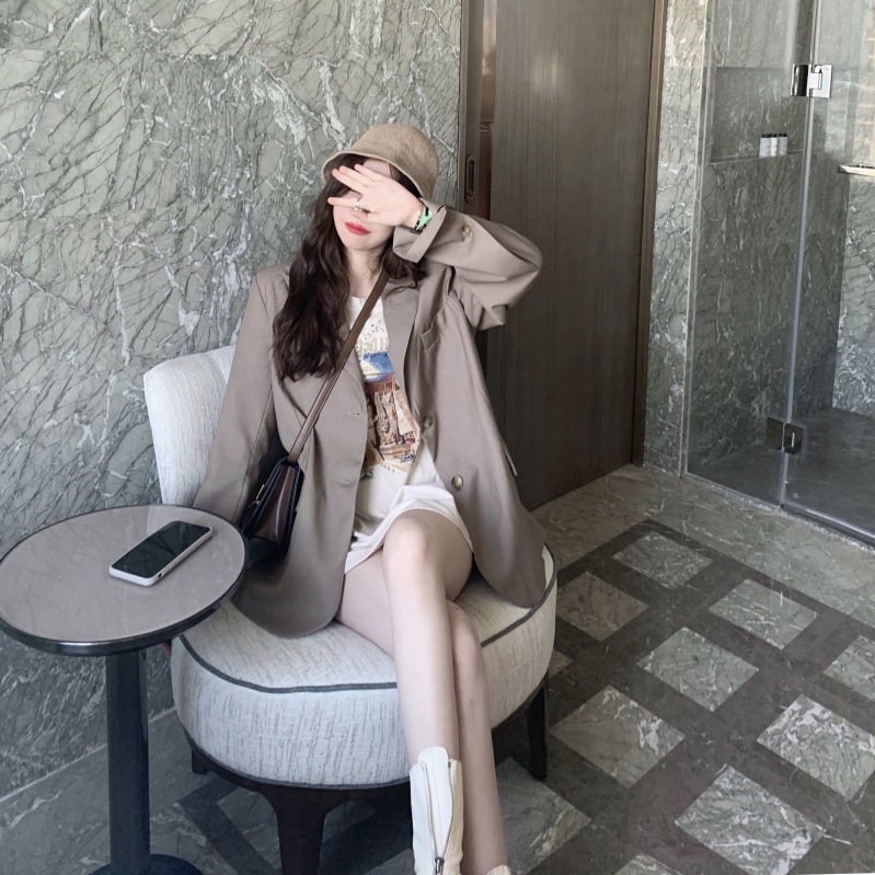 British Style Design Niche Casual Korean Fan Sleeve Split Blazer