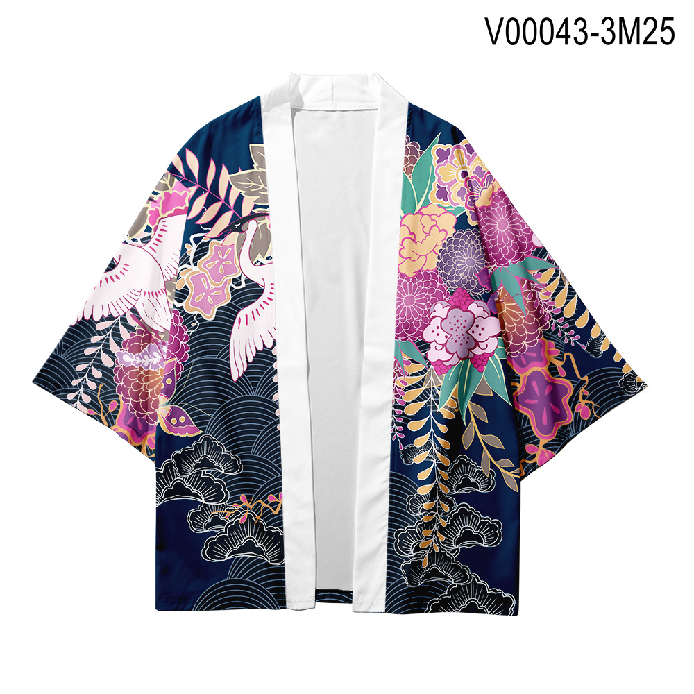 Plus Size Crane Print XXS-4XL Cosplay Harajuku Japanese Fashion