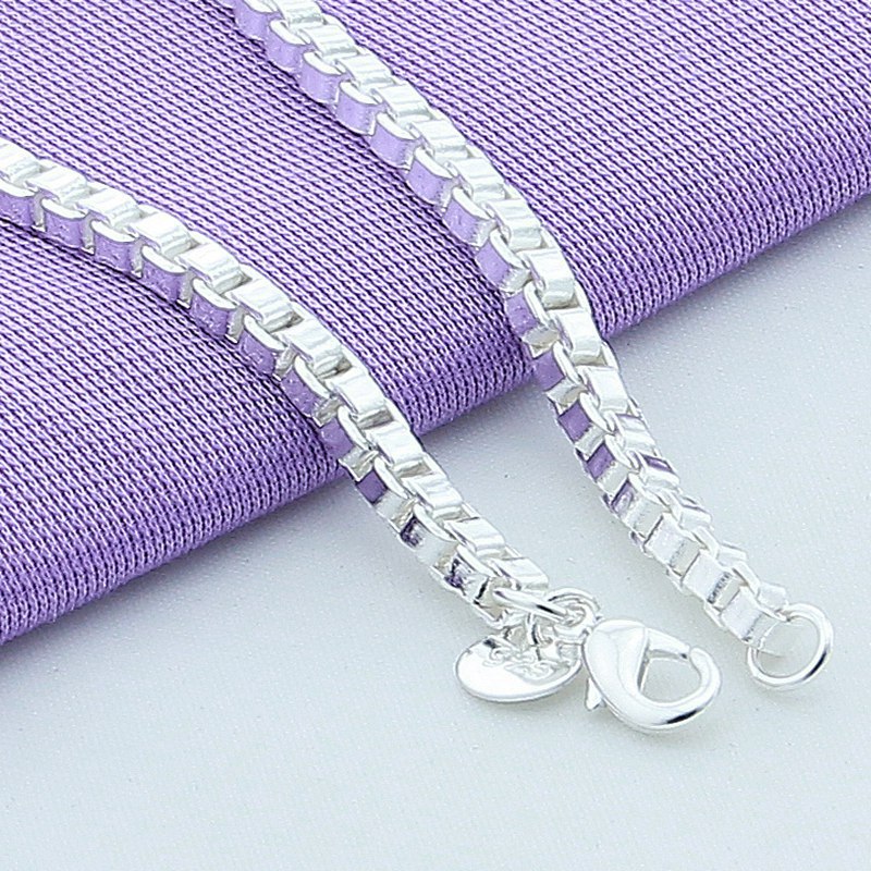 Silver-plated Fashion Square Box Bracelet
