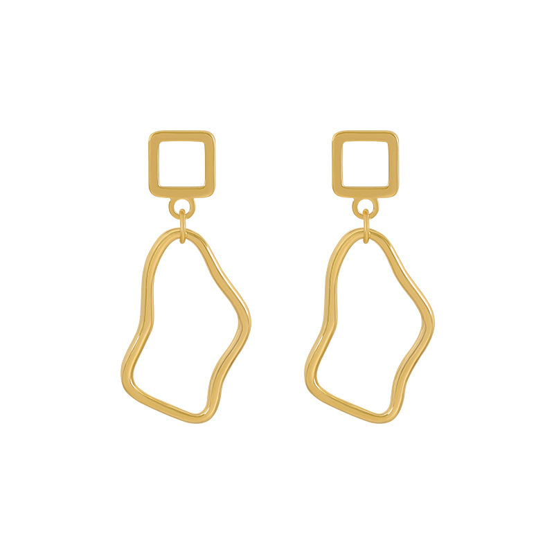 Korean Version Of Simple Retro Special-Shaped Twisted Streamline Earrings  