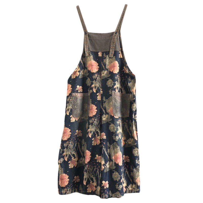 New Casual Print Jean Overalls For Spring