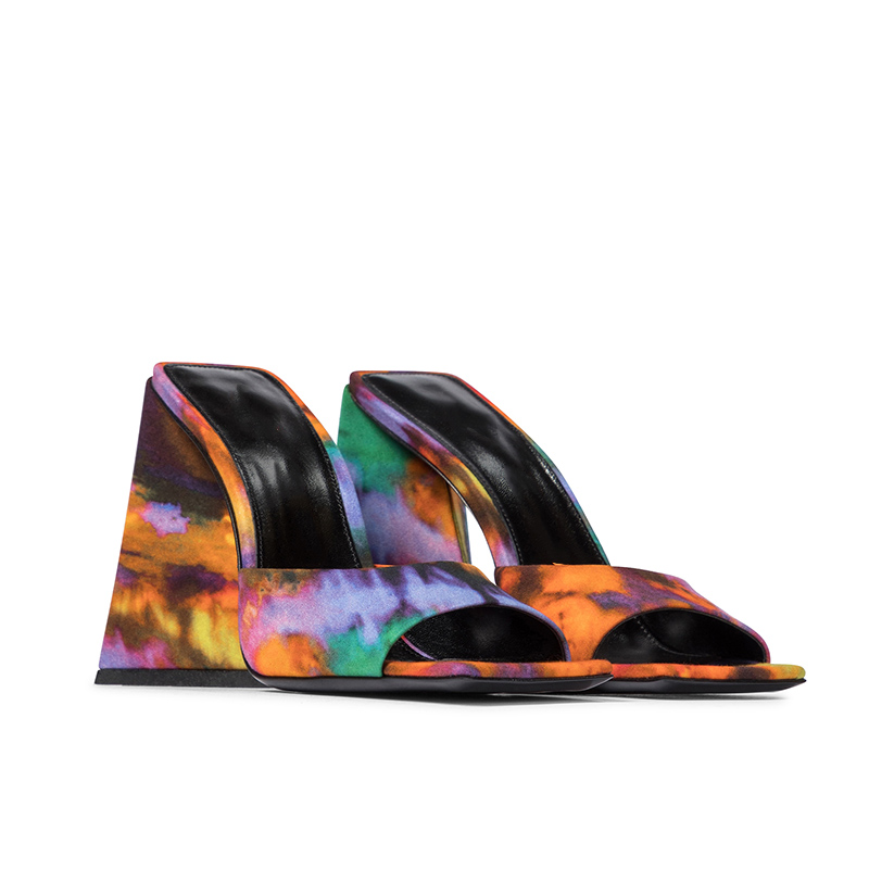 Catwalk Fashion Sandals And Slippers Female High-Heel Printed Fish Mouth Shoes