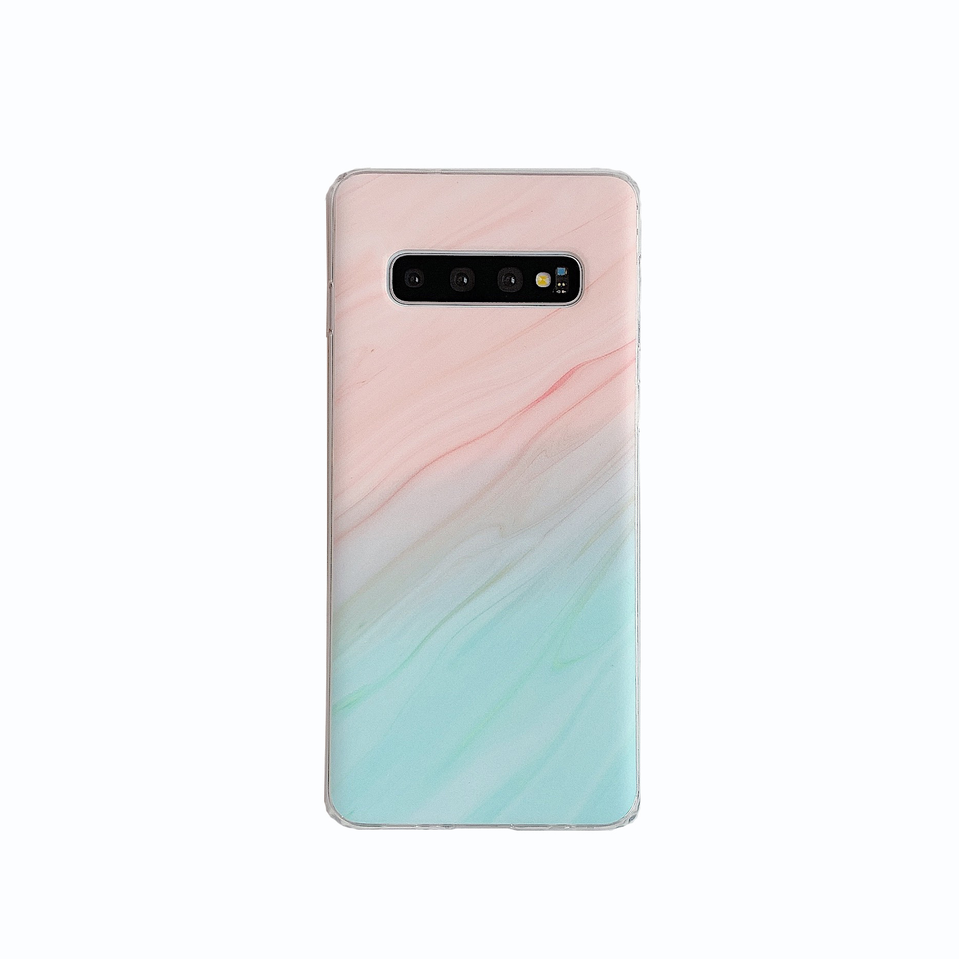 Funda celular patrón mármol coral degradado esmerilado suave