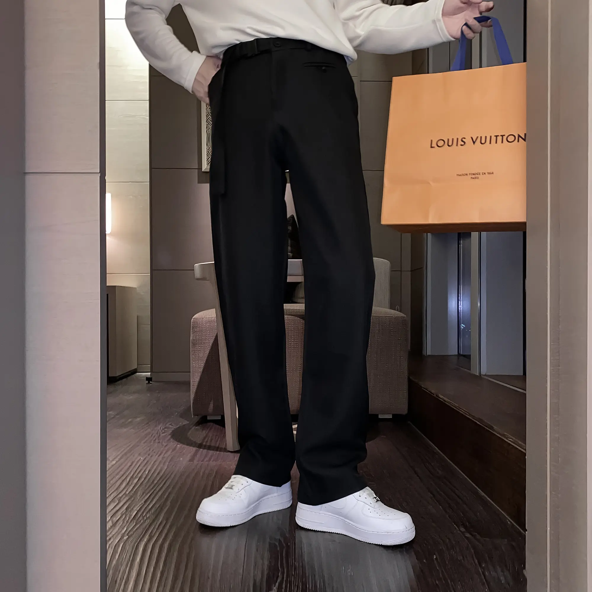 Handsome Loose-fitting Straight Wide-leg Long Trousers