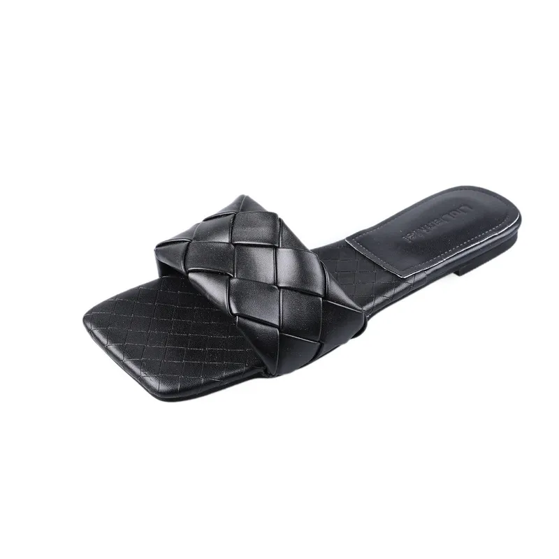 New Korean Style Flat-Heel Fashion Beach Shoes - Black