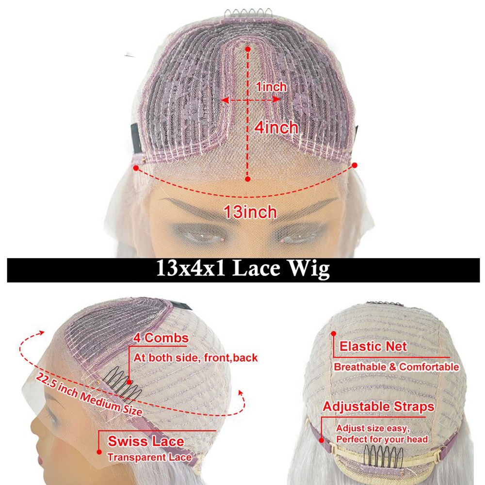 European And American Lace Wig Before The Division Of Silver White Long Straight Hair