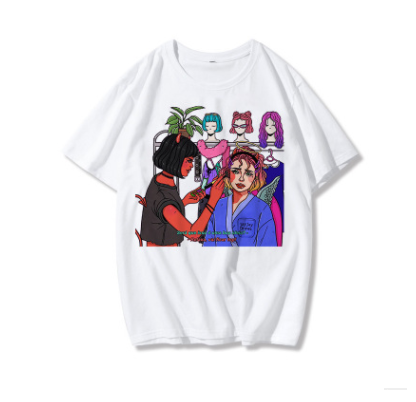 Devil Print Ladies Short Sleeve Top T-Shirt Loose