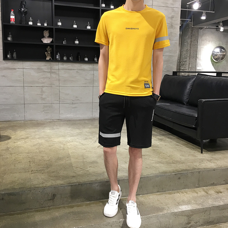 Summer Running Wear Short-Sleeved Shorts Suit Casual Fashion Men's Two-Piece Suit