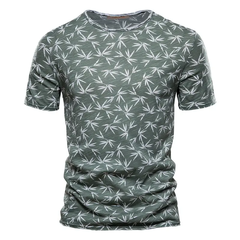 Casual Slim-Fit Stretch T-Shirt Men Short-Sleeved Printed Sports Men