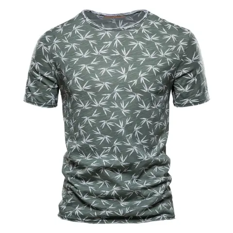 Casual Slim-Fit Stretch T-Shirt Men Short-Sleeved Printed Sports Men