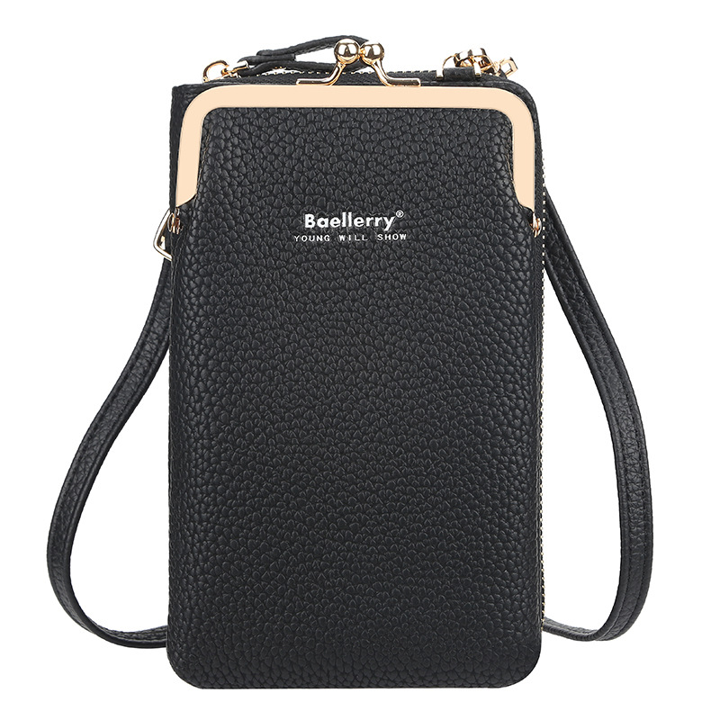 Fashion Mobile Phone Shoulder Bags With Lock Women Messenger Bag Wallet Black - Shop at LoveMi