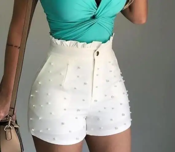 Women's Shorts Cannon Beads Solid Color Sexy Women