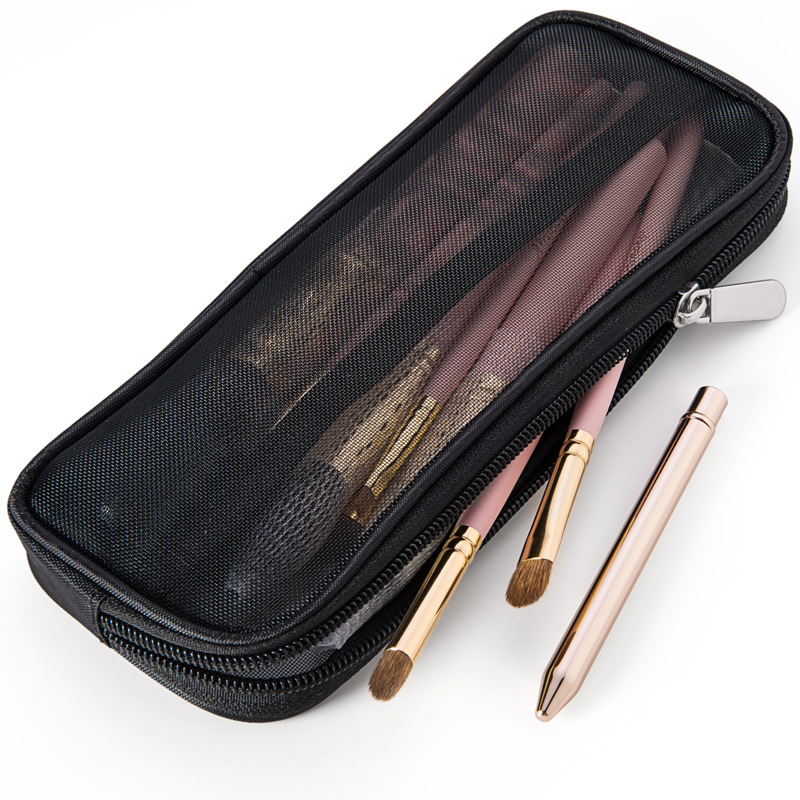 Scatola di Conservazione per Pennelli per il Makeup, Sleeve, Mesh trasparenti, Portatile, Respirabile,
