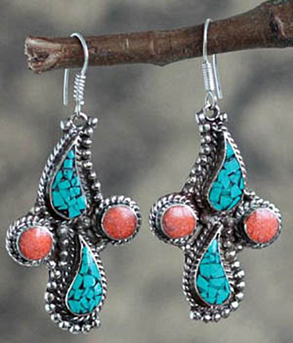 European And American Ethnic Style Feather Painted Earrings
