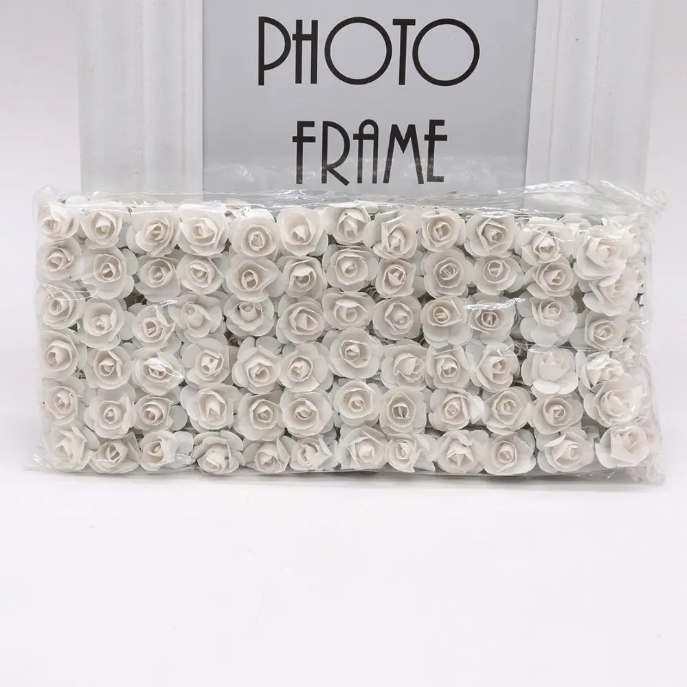 144pcs 1.5cm Mini Artificial Paper Rose Bouquet DIY Wreath