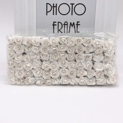 144pcs 1.5cm Mini Artificial Paper Rose Bouquet DIY Wreath