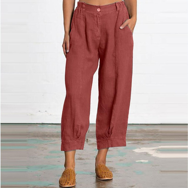 New Loose Large Size Women's Solid Color Nine Points Casual Pants Women's Pants