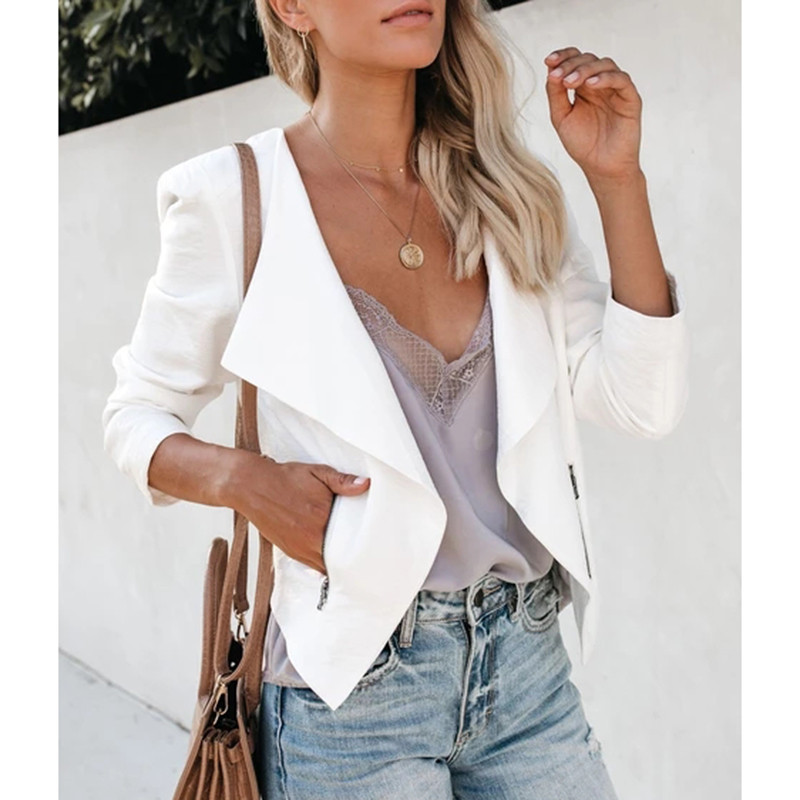 Casual Long-sleeved Blazer With Lapel Slim Fit