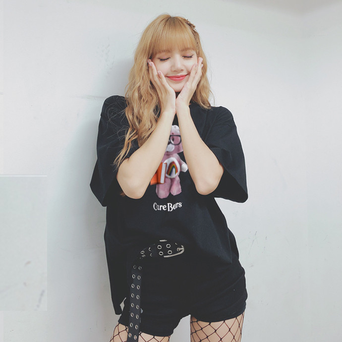 Summer new style ZA women's love bear print loose short-sleeved T-shirt