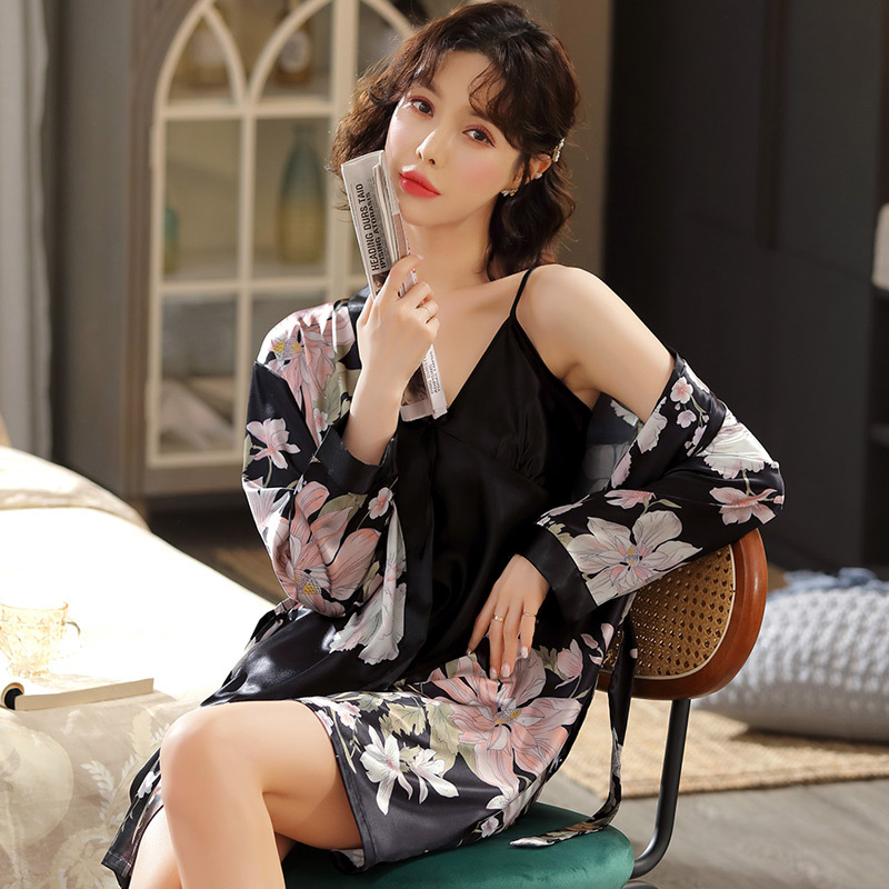 Title 13, Two-Piece Pajamas Womens Summer Sexy Ice Silk ...