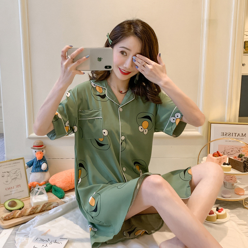 Title 2, Summer Thin Short-Sleeved Ice Silk Pajamas