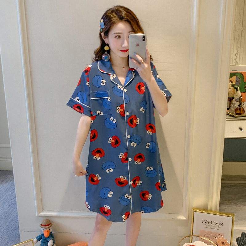 Title 8, Summer Thin Short-Sleeved Ice Silk Pajamas