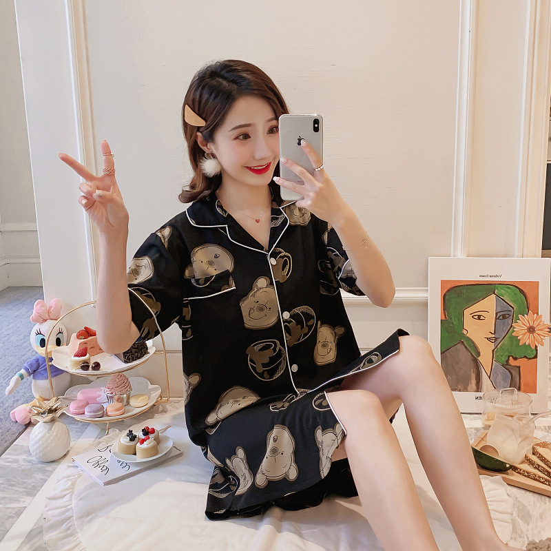 Title 6, Summer Thin Short-Sleeved Ice Silk Pajamas