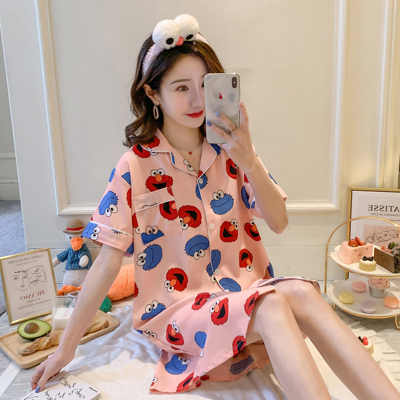 Title 7, Summer Thin Short-Sleeved Ice Silk Pajamas