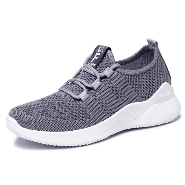 Comfortable Flying Woven Breathable Sneakers Women Casual Shoes Grey - Shop at LoveMi