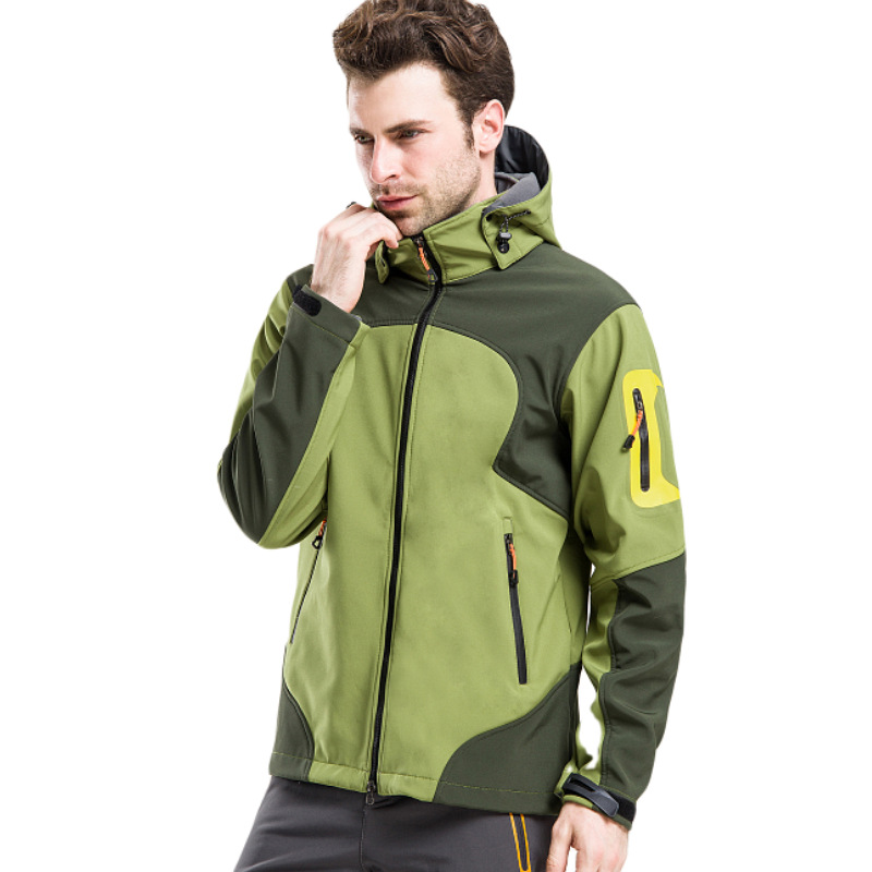 Men's Outdoor Single Layer Jacket Plus Velvet Spring And Autumn Warm Jacket