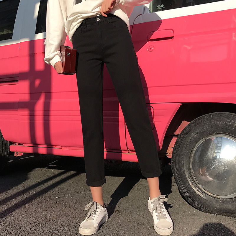 Women's Loose Harem Denim Cropped Trousers