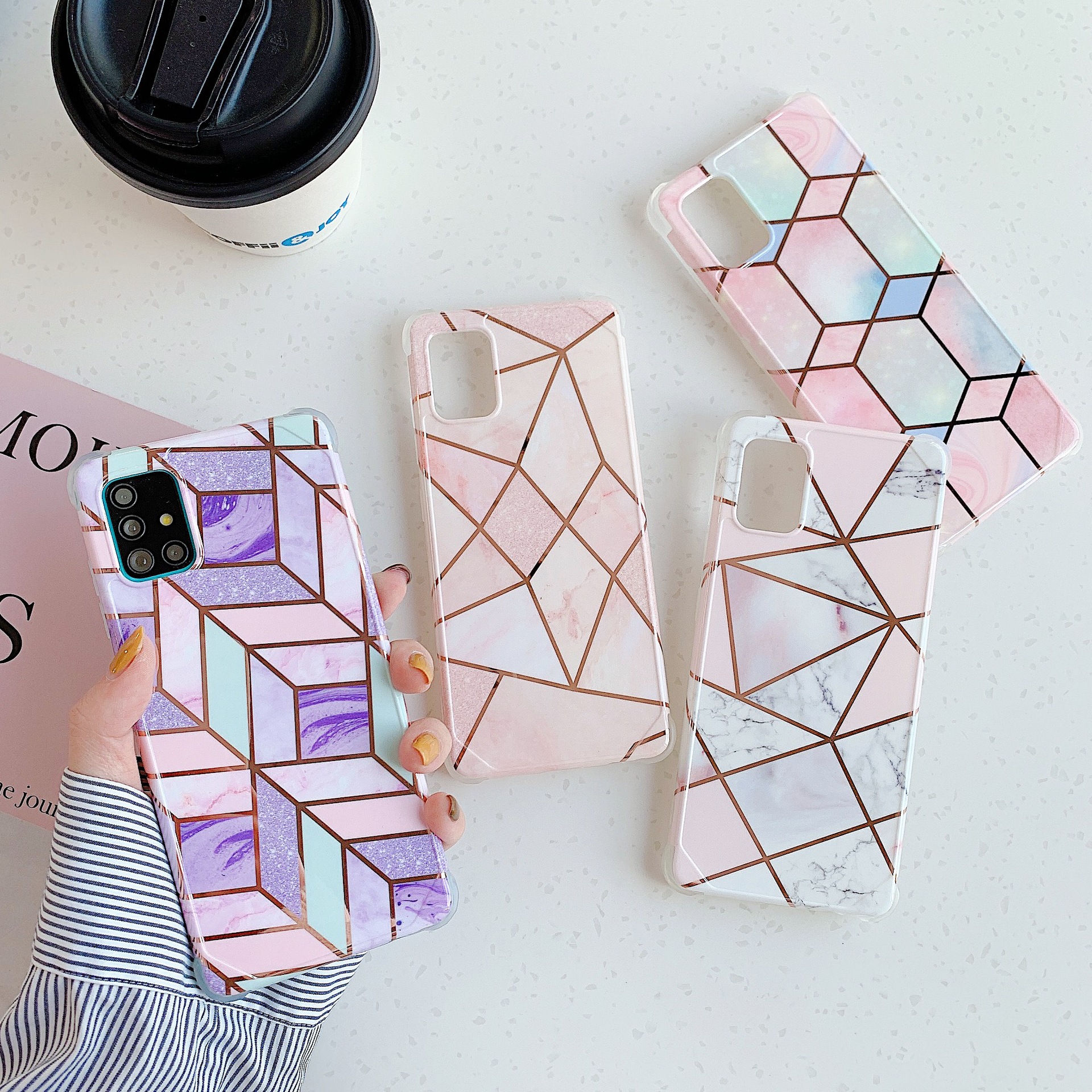 Funda celular mármol galvanizado Samsung compatible