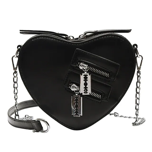 Fashion Creative Heart Chain Pu Small Satchel - Shop at LoveMi