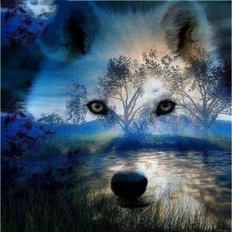 Wolf Diamond Painting Full Cross Stitch Paste