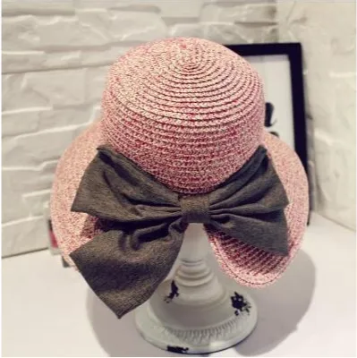 Big Bow Split Sunshade Hat Summer Vacation Sunshade Beach Hat Rose Red - Shop at LoveMi