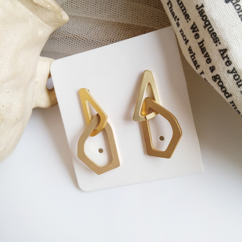 S925 Silver Needle Irregular Geometric Triangle Earrings