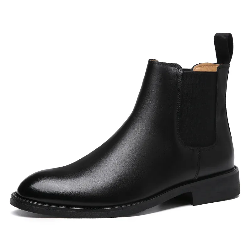 Chelsea Boots Men's High-Top Shoes Martin Boots - Black