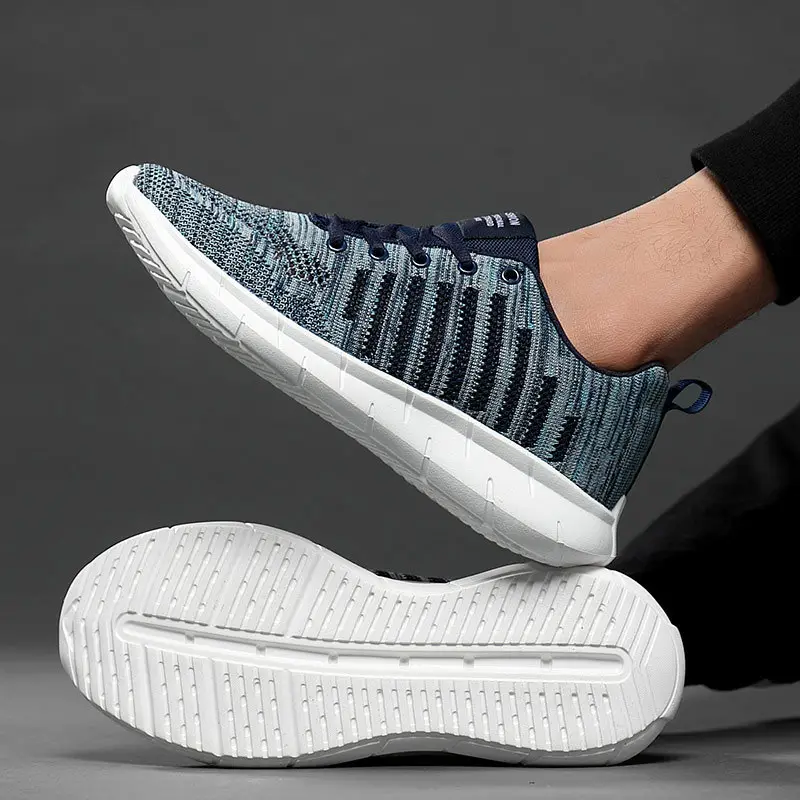 Flying Woven Sneakers Men's Breathable Running Shoes