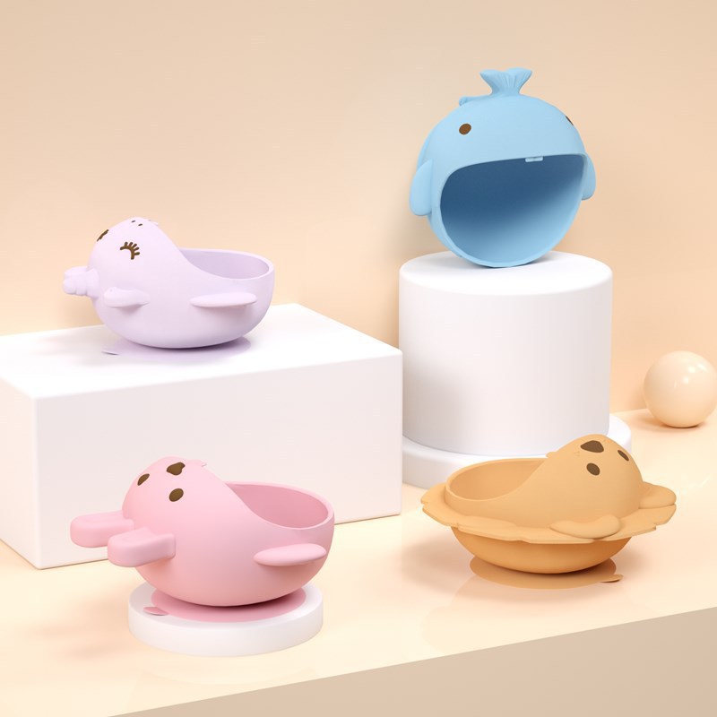 Big Mouth Learn To Eat a Five-Piece Set Is Not Afraid Of Falling Silica Gel Bowl