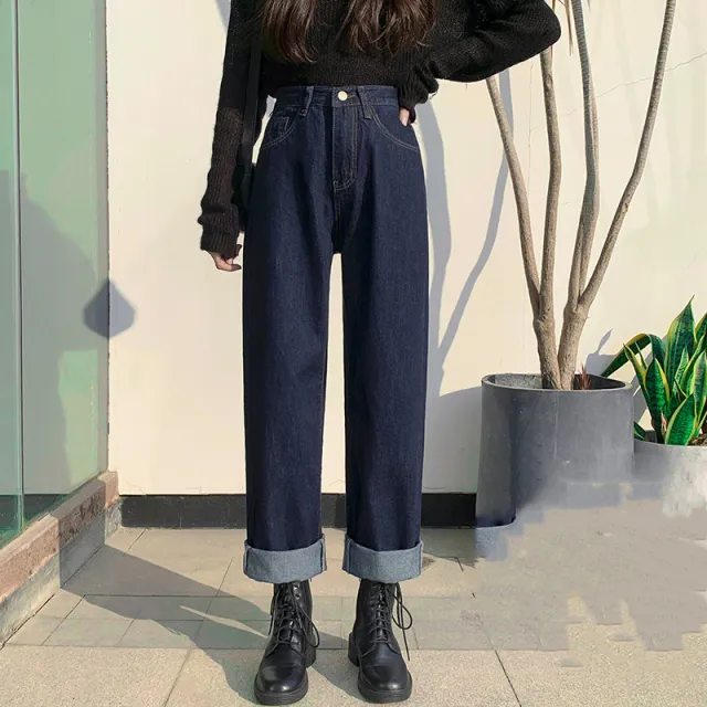 High Waist Slim Dark Blue Jeans Gray - Shop at LoveMi