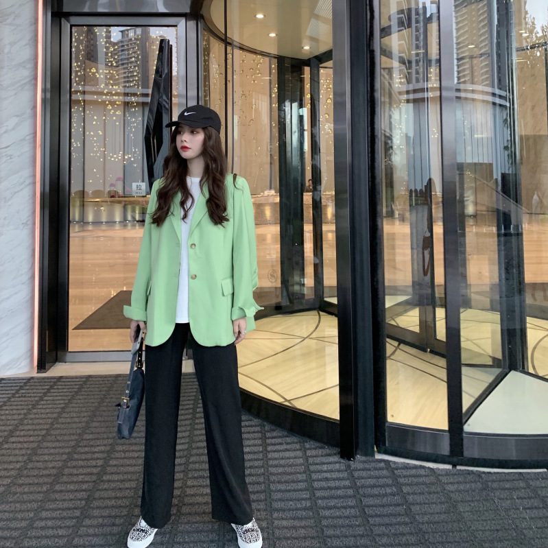 British Style Design Niche Casual Korean Fan Sleeve Split Blazer