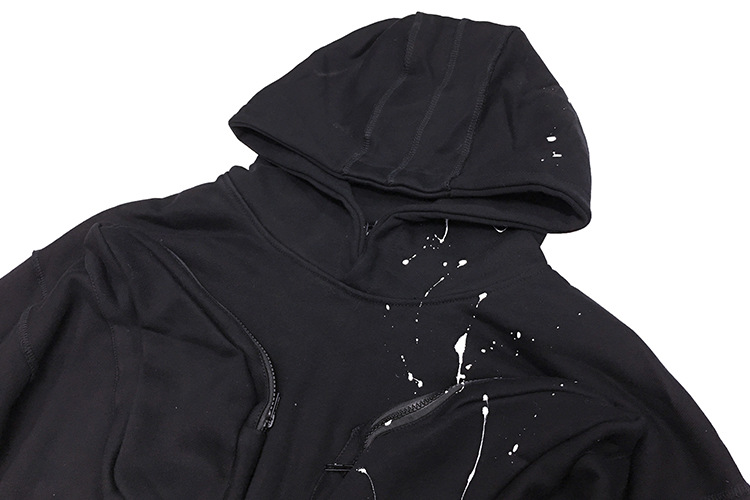 New Three-Dimensional Zip Pocket Hooded Sweater