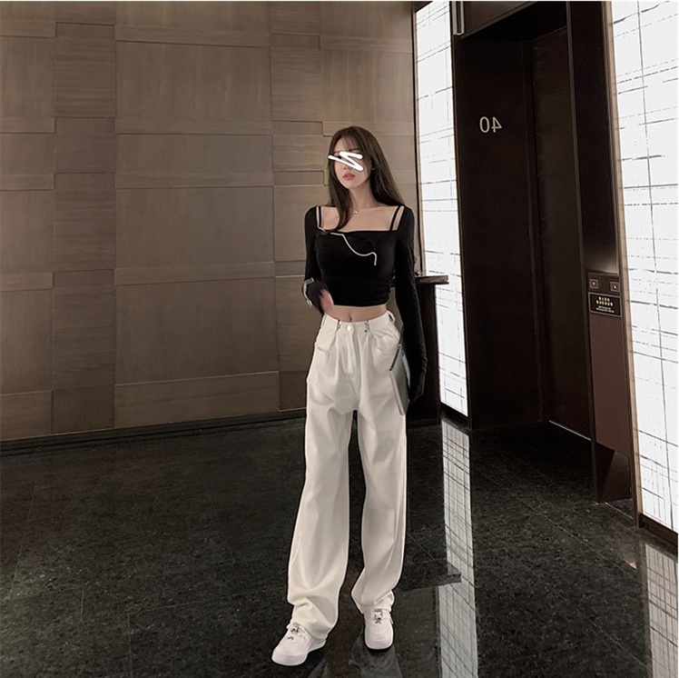 Title 2, High Waist Loose Slim Wide Leg Pants