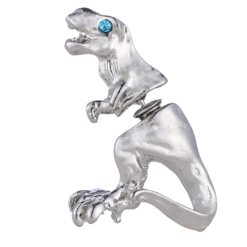 Dinosaurier Ohrringe für Damen - Harajuku 3D Legierung T-Rex Piercing Statement Schmuck - Bild 7 von 7