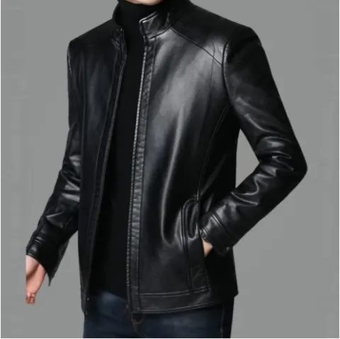 Middle-Aged and Elderly Men's Leather Jackets