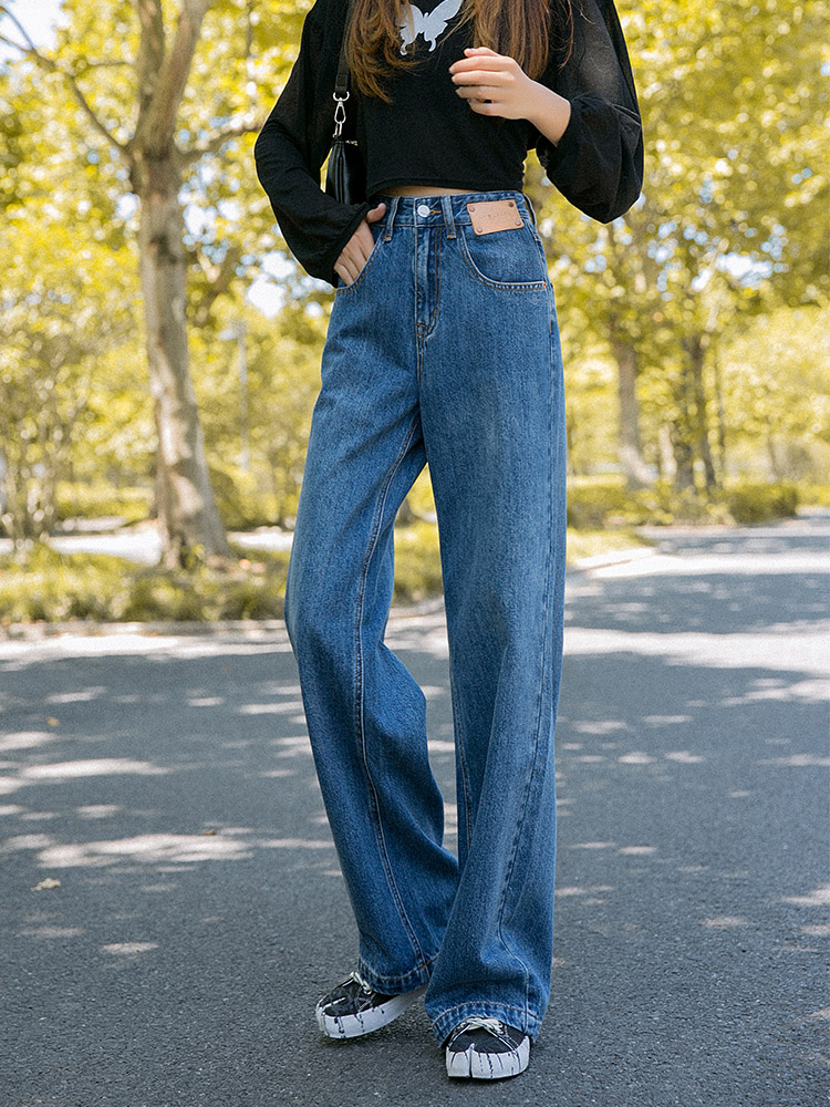 Retro Drape Straight Loose Wide-leg Pants